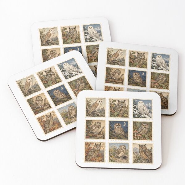 Item preview, Vintage Owl Stamps designed and sold by naragonkanok.