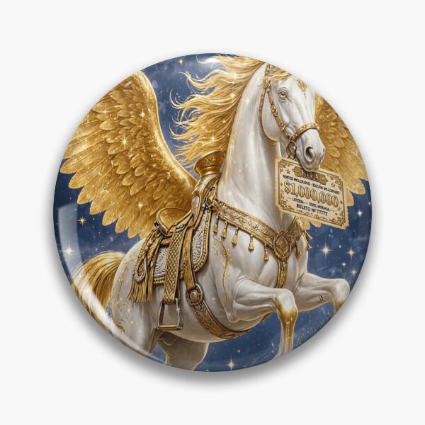 Item preview, EL CABALLO BLANCO DORADO - Oro Blanco Pegaso RIFA $1.000.000 - Luna Llena Noche Estrellada Loteria Millonaria designed and sold by HydStyle99.