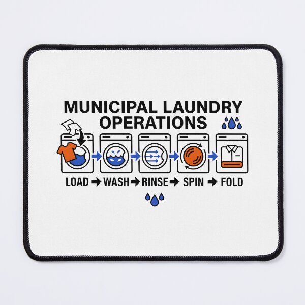 Item preview, Laundry Humor Municipal Operations Daily Routine designed and sold by SplashTastic.