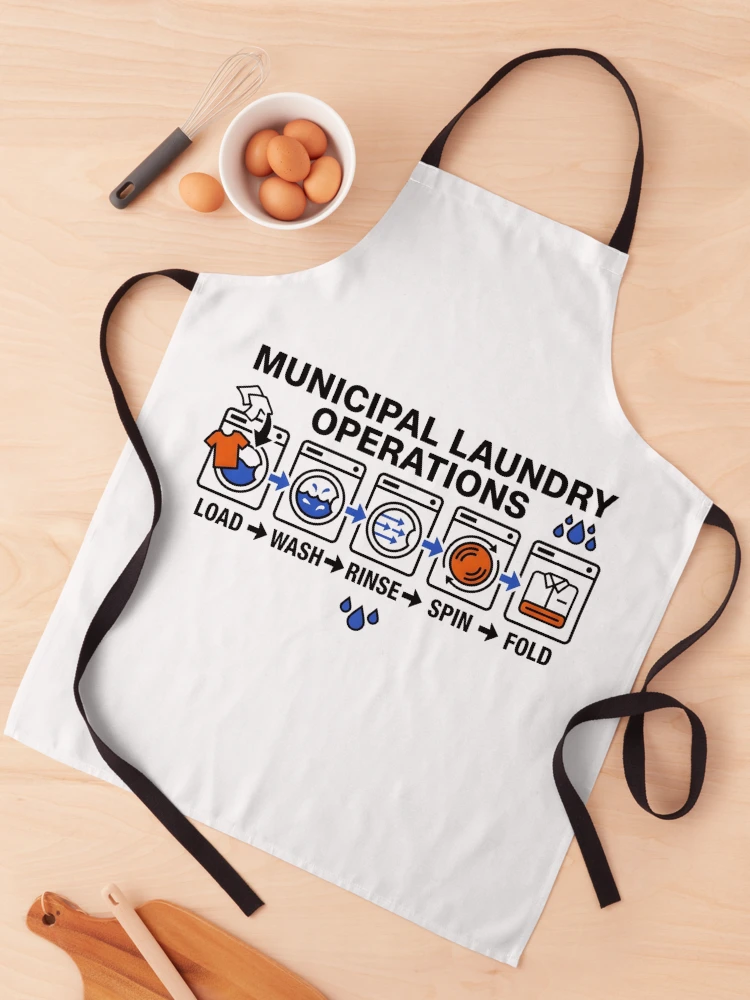 Thumbnail 1 of 6, Apron, Laundry Humor Municipal Operations Daily Routine designed and sold by SplashTastic.