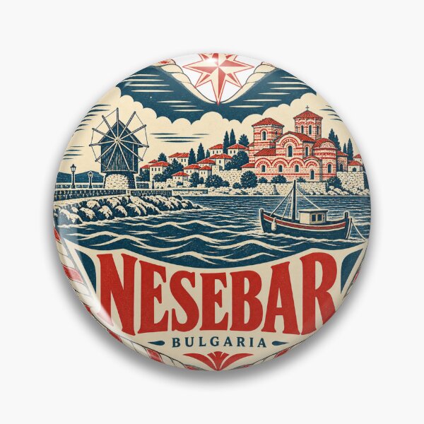 Item preview, Nesebar Bulgaria Travel Souvenir Nautical Woodcut Heart designed and sold by VisualArtsOasis.