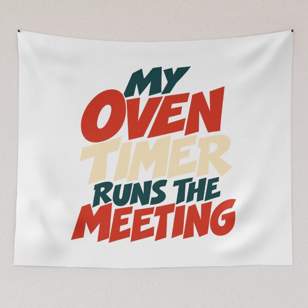 Aperçu de l'œuvre Oven Timer Meeting Retro Kitchen Lettering Art créée et vendue par Bikivuno.