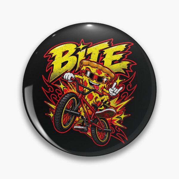 Aperçu de l'œuvre Bite – BMXer en tranche de pizza créée et vendue par AwesomeBeyondLimits.