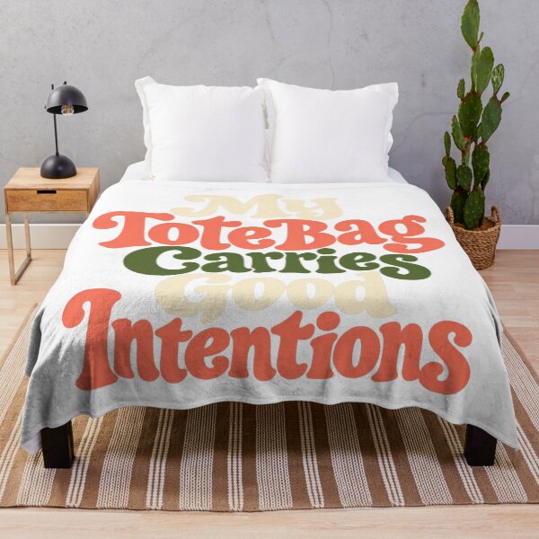 Item preview, Tote Bag Good Intentions Retro Lettering Humor designed and sold by Bikivuno.