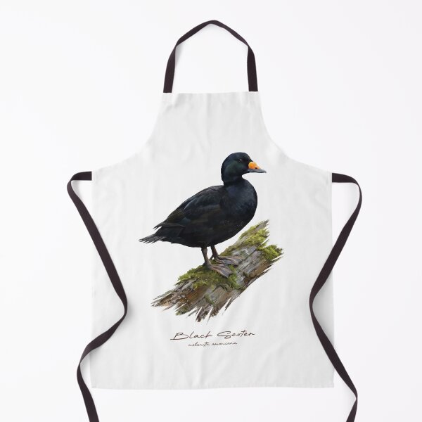Item preview, Black Scoter on Mossy Log Bird Illustration designed and sold by Takeda-art.