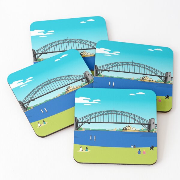 Item preview, Sydney Harbour Bridge & Opera House Picnic Scene Illustration designed and sold by EllDAV777.