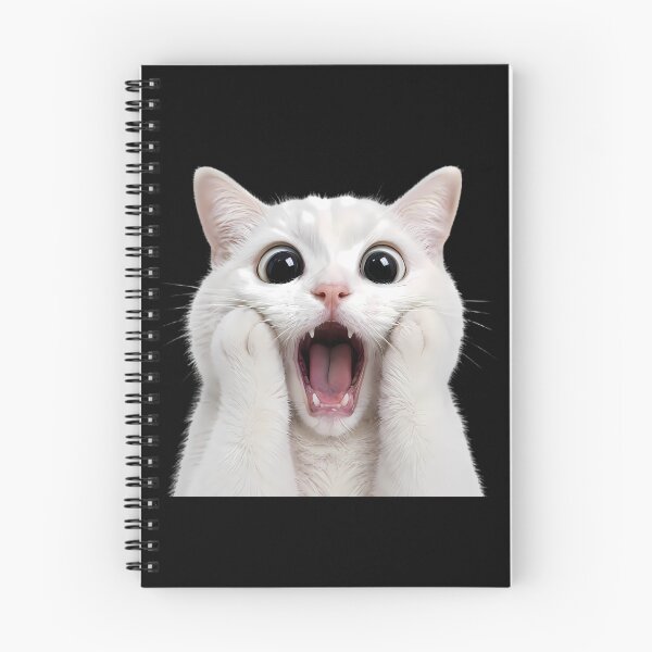 Item preview, White Cat Screaming with Wide Open Mouth designed and sold by Linework Studio.