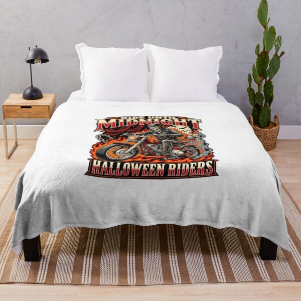 Item preview, Ride Until Midnight: Vintage Biker Skeleton Halloween Motorcycle Design designed and sold by ZayCreates.