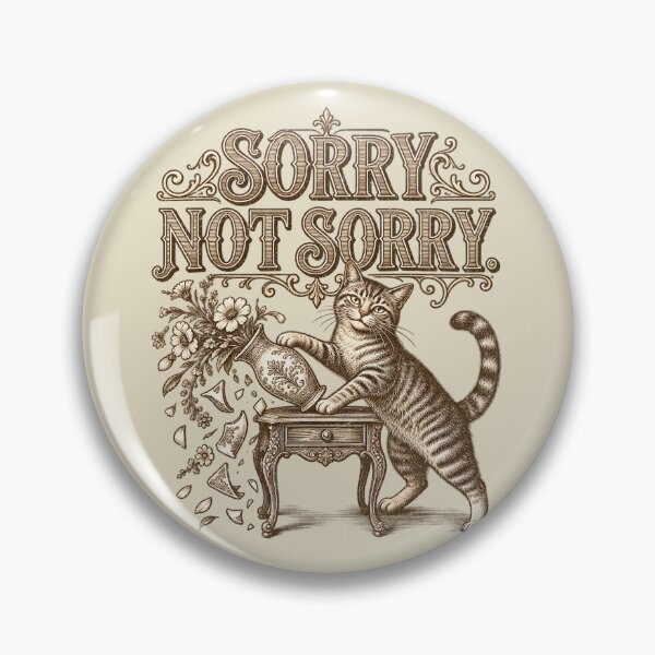 Artikelvorschau, Sorry Not Sorry – Freche Vintage-Katze entworfen und verkauft von AwesomeBeyondLimits.