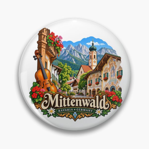 Artikelvorschau, Mittenwald, Bayern, Deutschland - Alpendorf entworfen und verkauft von Myra365Art.