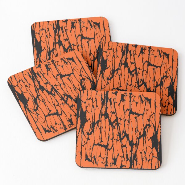 Item preview, Abstract Cracks Distressed Orange Black Pattern designed and sold by ArtbyDebbieC.