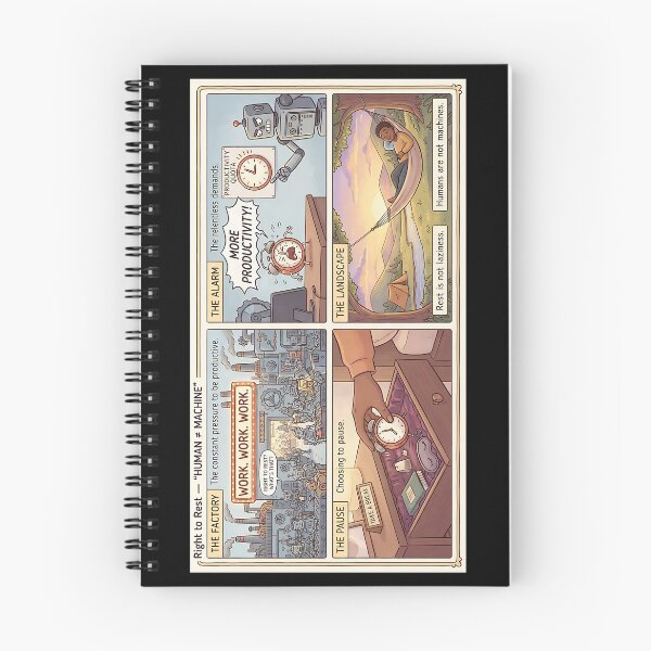 Item preview, Humano ≠ Máquina – Un cómic sobre el derecho al descanso designed and sold by Mianku | Für das Leben.