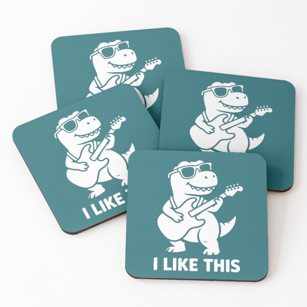 Item preview, Cool Rocker T-Rex with Guitar I Like This designed and sold by CaptainSeal.