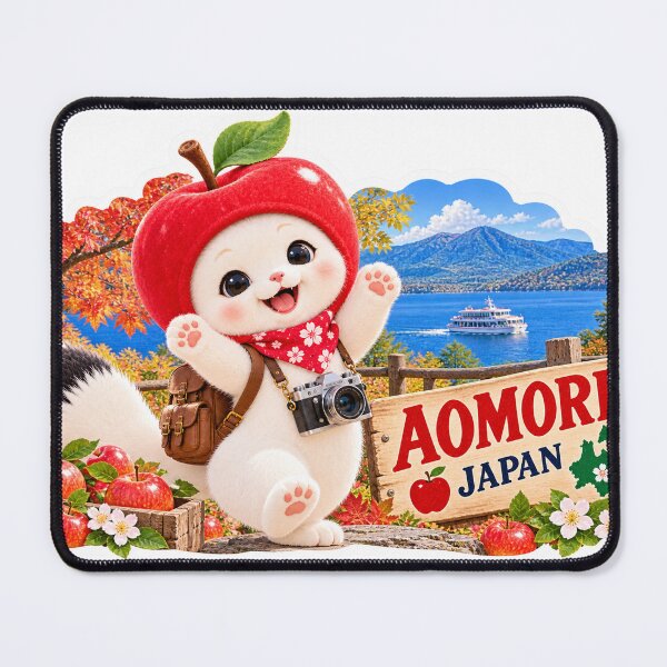 Item preview, Aomori Apple Mofu – Cute Japan Travel Adventure Sticker designed and sold by aoisora-kiki55.