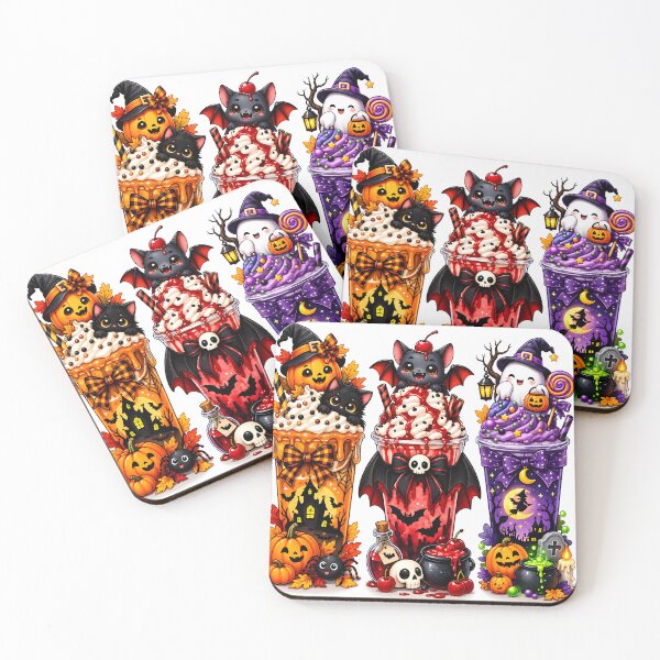 Item preview, Spooky Halloween Cute Monster Milkshake Trio designed and sold by Pure Craft.