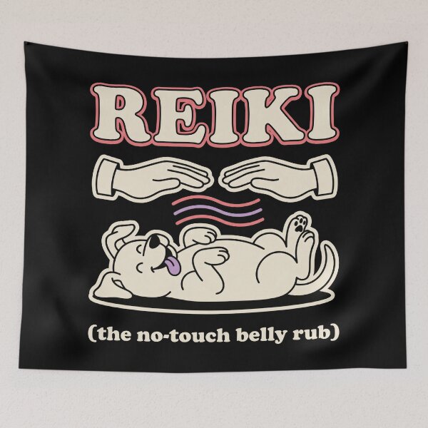 Item preview, Reiki Humor Dog: The No-Touch Belly Rub, Retro 70s designed and sold by Osmose-Studio.