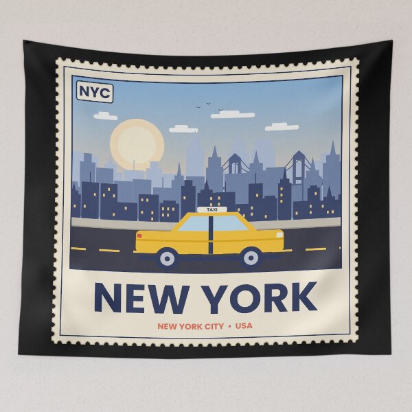 Item preview, New York City Skyline Yellow Taxi Vintage Travel designed and sold by jaissaurabh.