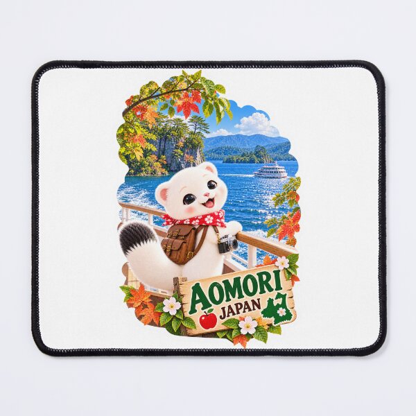 Item preview, Lake Towada Adventure with Mofu – Aomori Japan Travel Sticker designed and sold by aoisora-kiki55.