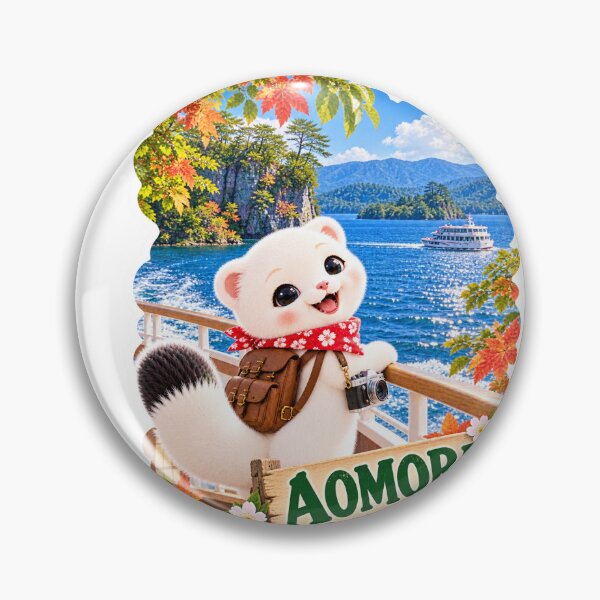 Item preview, Lake Towada Adventure with Mofu – Aomori Japan Travel Sticker designed and sold by aoisora-kiki55.