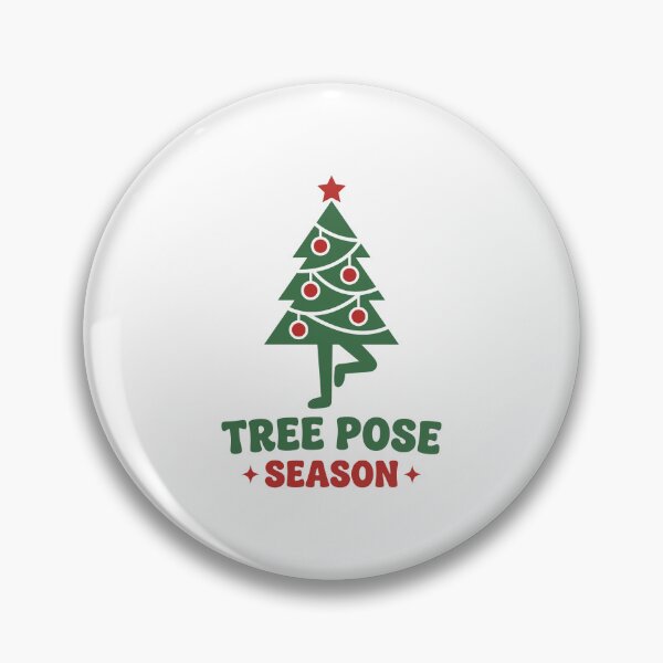 Item preview, Christmas Yoga Pun: Tree Pose Season, Mid-Century Pine designed and sold by Osmose-Studio.