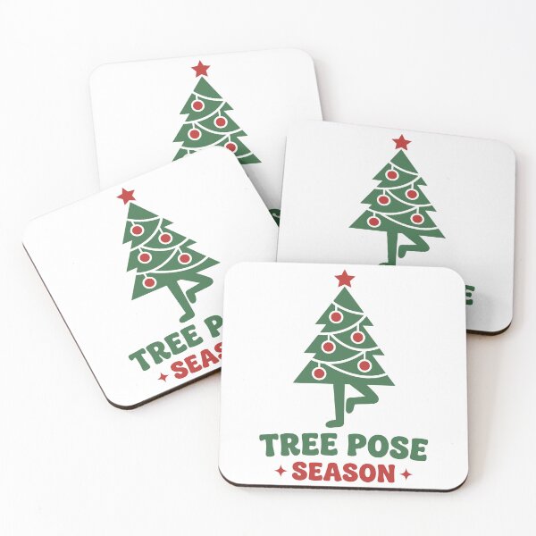 Aperçu de l'œuvre Jeu de mots sur le yoga de Noël : Saison de la posture de l’arbre, pin du milieu du siècle créée et vendue par Osmose-Studio.