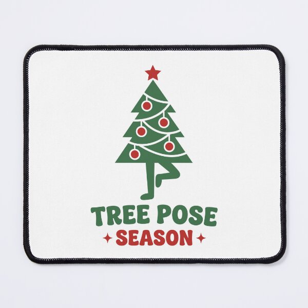 Artikelvorschau, Weihnachts-Yoga-Wortspiel: Baum-Pose-Saison, Kiefernstil der Mitte des 20. Jahrhunderts entworfen und verkauft von Osmose-Studio.