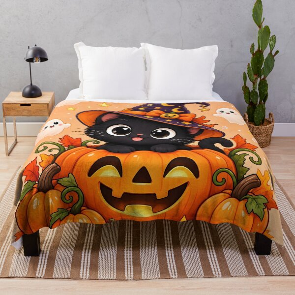 Item preview, Cute Black Cat in Jack-o'-Lantern Pumpkin designed and sold by Pure Craft.