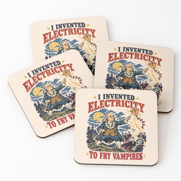 Item preview, Franklin Invented Electricity To Fry Vampires 1776 designed and sold by Yellowriversss.