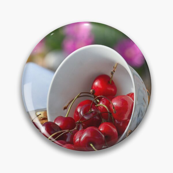 Item preview, Fresh Red Cherries in Teacup over Vintage Sheet Music designed and sold by Drinney.