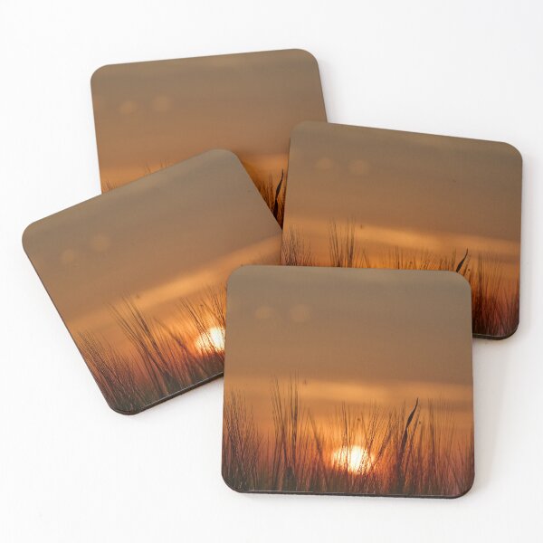 Item preview, Golden Sunset Silhouettes Through Grass Field designed and sold by Drinney.