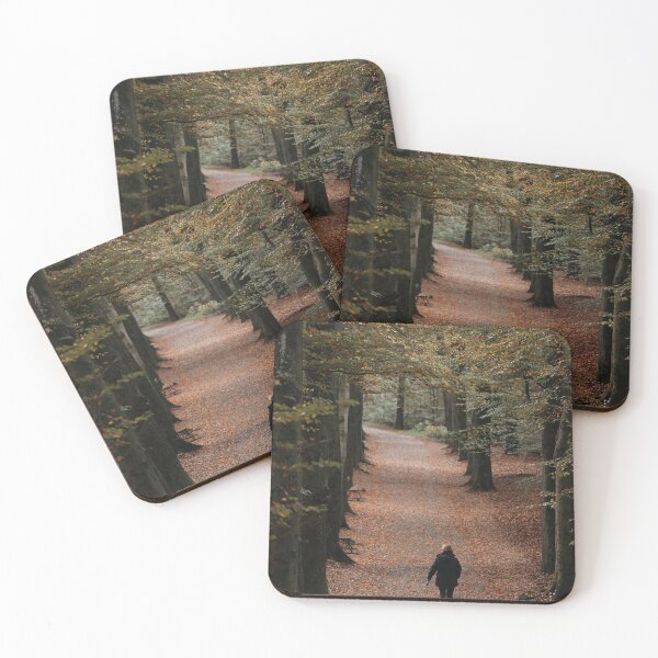 Item preview, Walking Dog on Autumn Forest Path Covered in Leaves designed and sold by Drinney.