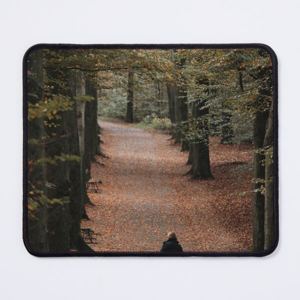 Item preview, Walking Dog on Autumn Forest Path Covered in Leaves designed and sold by Drinney.