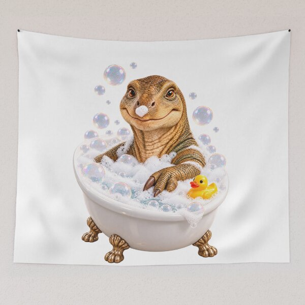 Item preview, Smiling Iguanodon Bubble Bath designed and sold by Sillytoe.