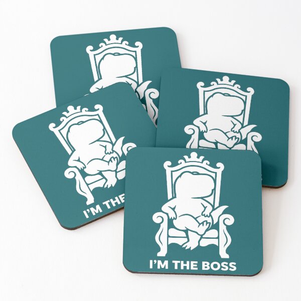 Item preview, Tyrannosaurus King on Throne I'm The Boss  designed and sold by CaptainSeal.