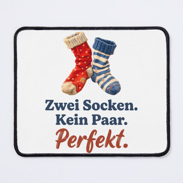 Artikelvorschau, Zwei Socken. Kein Paar. Perfekt. – Bunte Socken (deutscher Spruch) entworfen und verkauft von style-dk.