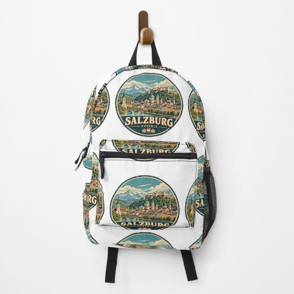 Item preview, Salzburg Austria Vintage Travel Poster | Retro European Cityscape Design designed and sold by Globalcitytees.