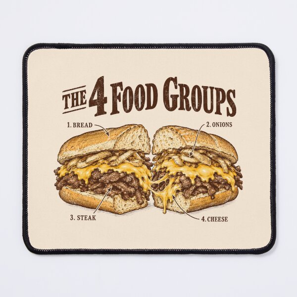 Item preview, Philly Cheesesteak Four Food Groups Anatomy Tee designed and sold by Yellowriversss.
