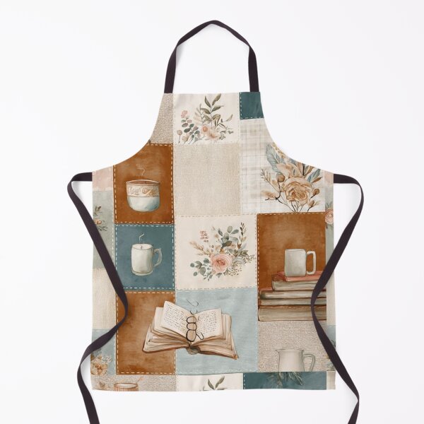 Item preview, Cozy Books & Coffee – Vintage Floral Patchwork Pattern designed and sold by CozyScribble.