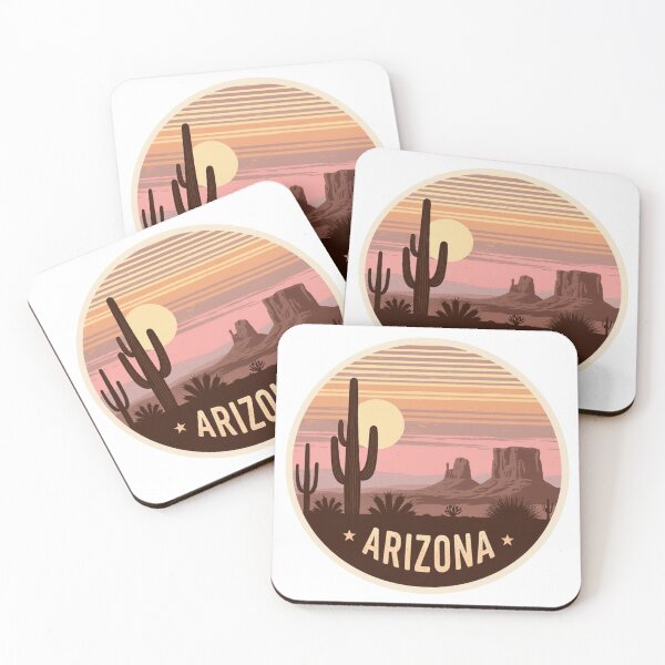 Artikelvorschau, Arizona Vintage Desert Saguaro Sunset Badge entworfen und verkauft von Stupid Shirts.