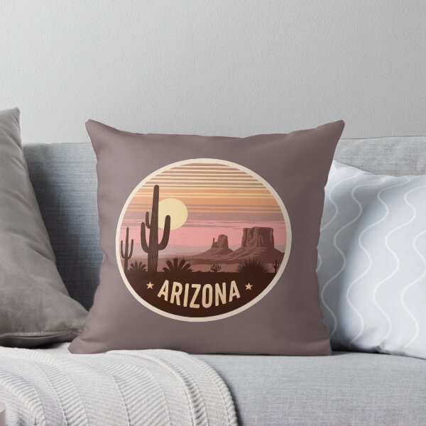 Item preview, Arizona Vintage Desert Saguaro Sunset Badge designed and sold by Stupid Shirts.