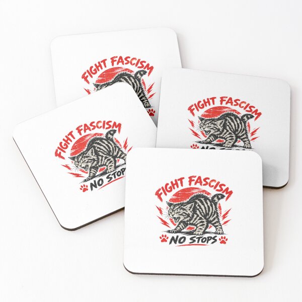 Item preview, Fight Fascism No Stops Angry Cat Activism Gift designed and sold by Colorful-Garden.