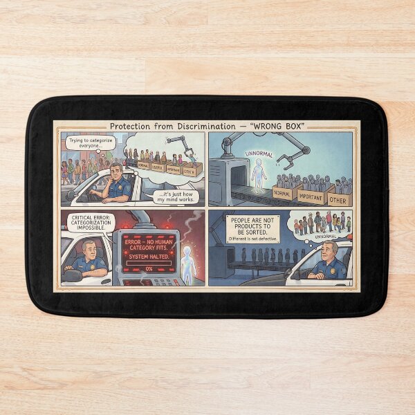 Item preview, Comic: Police officer realizes – people cannot be categorized designed and sold by Mianku | Für das Leben.