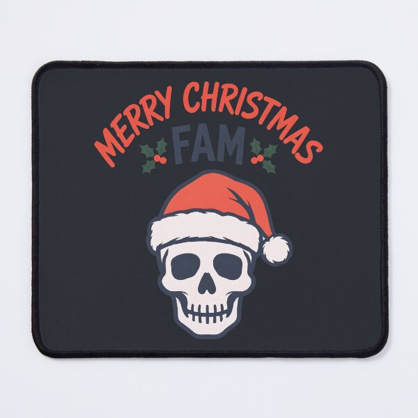 Item preview, Merry Christmas Skull Wearing Santa Hat designed and sold by CreepyCornerArt.