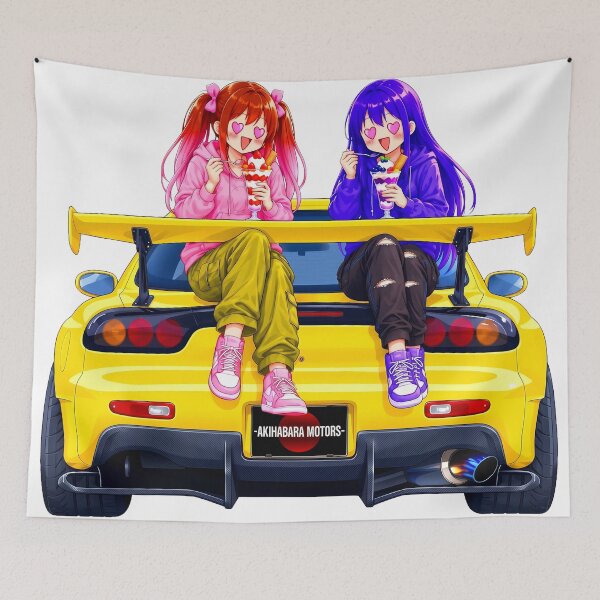 Item preview, Anime Girls & Yellow RX-7 FD3S - JDM Parfait Time designed and sold by AKIHABARAMOTORS.