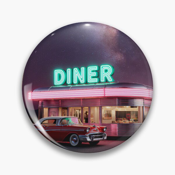 Item preview, Route 66 Neon Diner Saguaro Desert Milky Way Night designed and sold by Stupid Shirts.