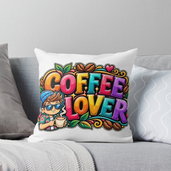 Artikelvorschau, Retro-Aufkleber mit buntem Kaffeeliebhaber-Cartoon-Maskottchen entworfen und verkauft von ZayCreates.
