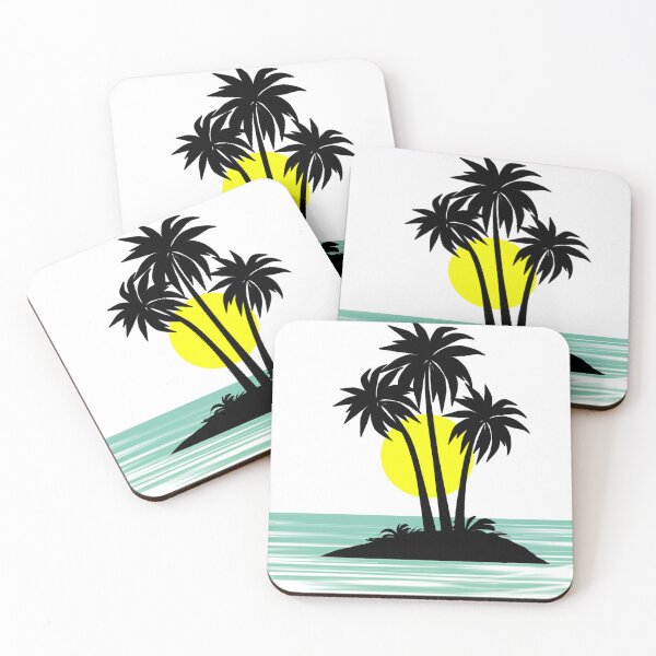 Item preview, Minimalist Tropical Palm Tree Island Sunset designed and sold by Mouni1309.