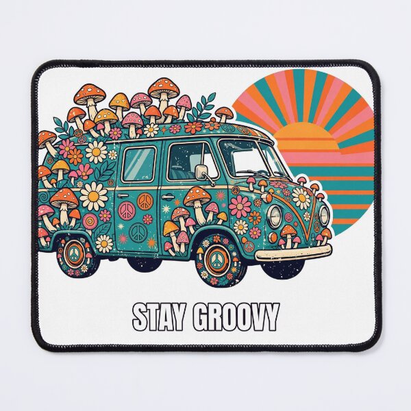 Item preview, Stay Groovy Retro Van designed and sold by GhostGirlAlive.
