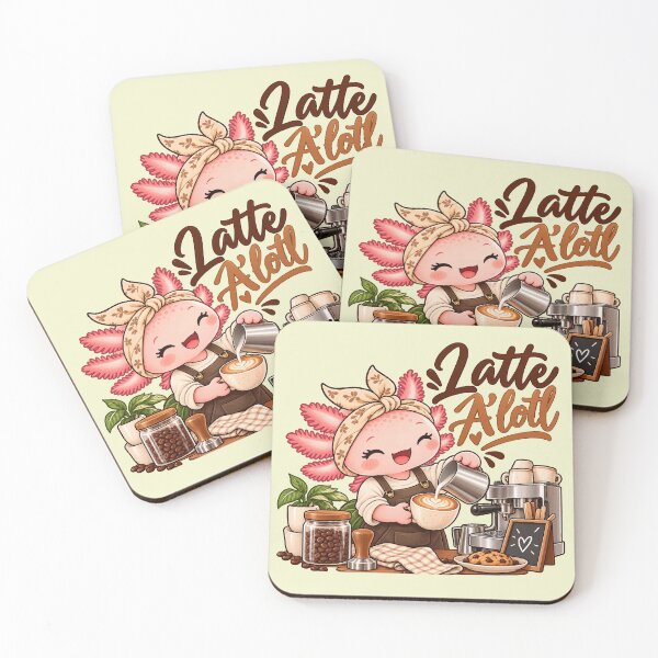 Item preview, Latte A’lotl – Cute Axolotl Barista Latte Art Coffee Design designed and sold by HH Design House.