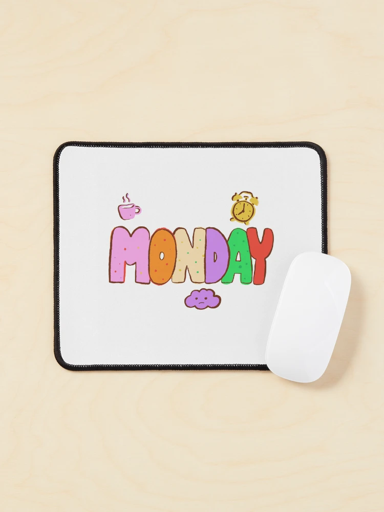 Thumbnail 1 of 5, Mouse Pad, Monday - Hand-Lettered Riso Word designed and sold by BysonDesigns.